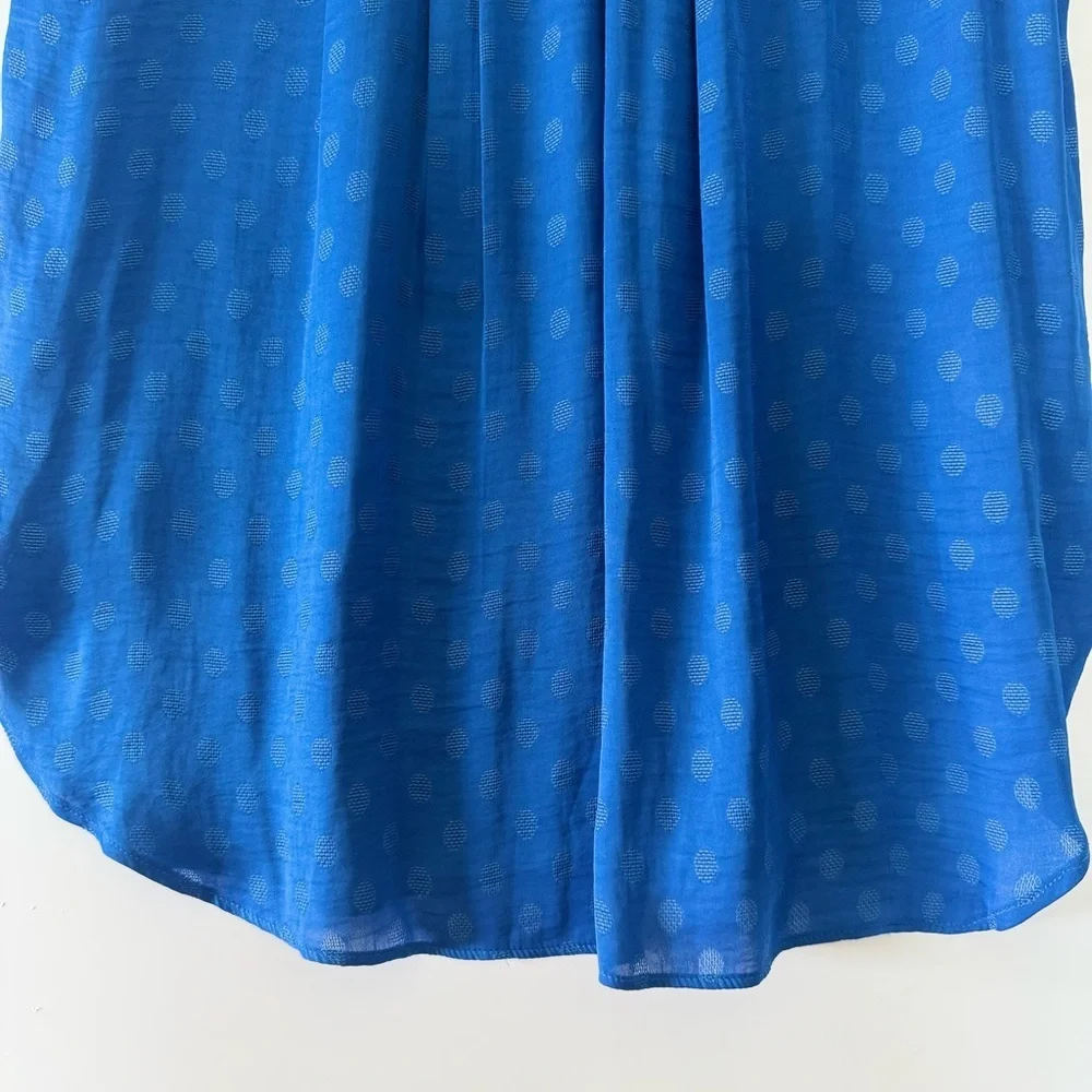 Anthropologie Maeve Blue Clovis Pleated Top Sleeveless Blouse - Picture 5 of 9